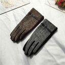 手袋 レディース ウール 軽量 薄手 防寒 保温 秋冬 5本指 ヘリンボーン柄 レザーバックル スリム おしゃれ グローブ 普段使い お出かけ 上品 ファッショ...