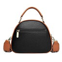 バッグ レディース ミニ丸型 PUレザー ソフト エンボス加工 彩色 民族調 ファッション ショルダーバッグ 斜め掛け ハンドバッグ カジュアル デイリーユース ファスナーポケット 仕切り付き 春夏 鞄