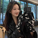 手袋 レディース ヒョウ柄 もこもこ 裏起毛 厚手 あったか 防寒 保温 5本指 グローブ タッチパネル対応 スマホ対応 運転 サイクリング 通勤 アウトドア ...