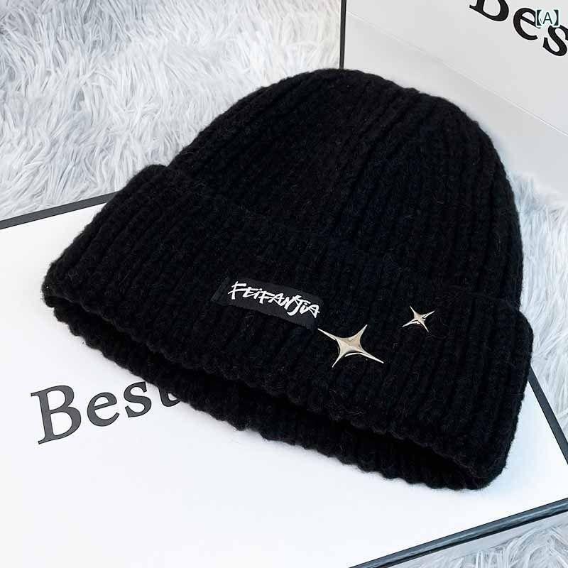 ニット帽 レディース 韓国 秋冬 ロゴ おしゃれ 保温 防寒 暖かい 防風 小顔効果 カジュアル トレンド ..