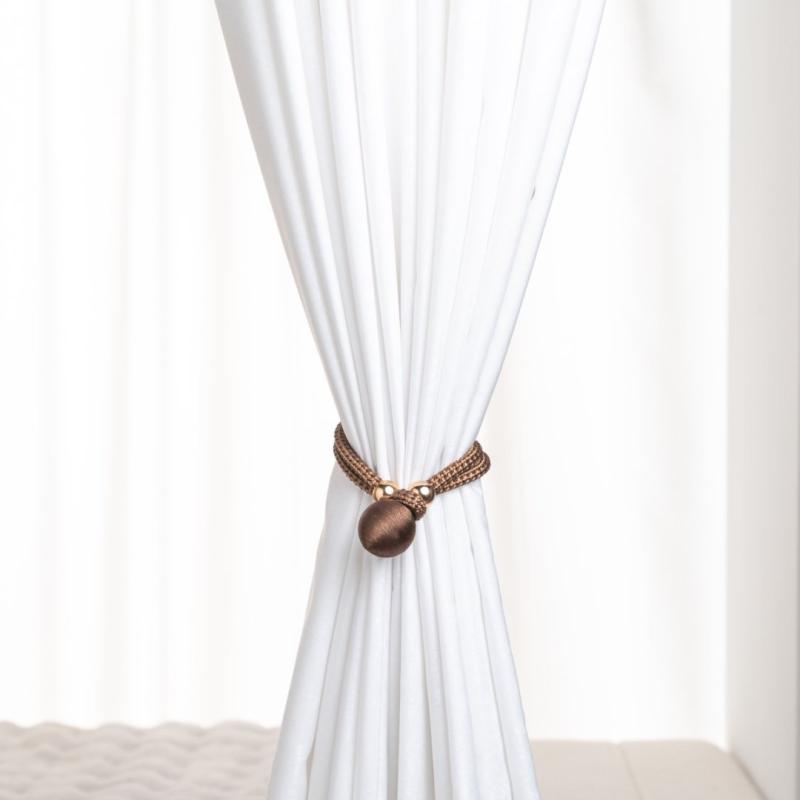カーテンタッセル シンプル モダン おしゃれ 穴開け不要 調節可能 ポリエステル カーテン留め ロープ ..