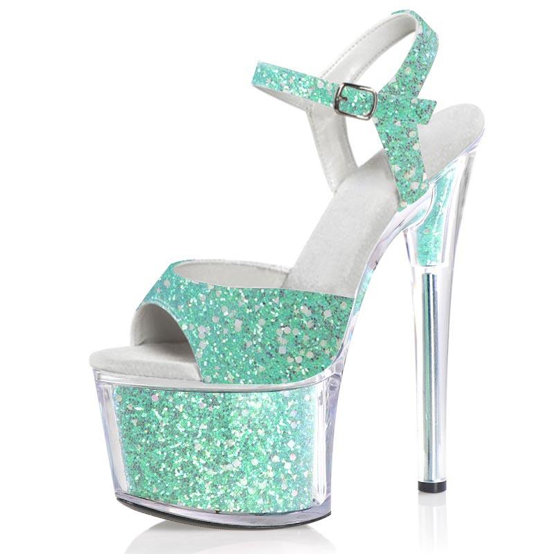 サンダル レディース 17cm ヒール ポールダンス用 ナイトクラブ キャバ嬢 セクシー 厚底 プラットフォーム オープントゥ 大きいサイズ PUレザー エナメル調 クロスストラップ バックストラップ 美脚 スタイルアップ