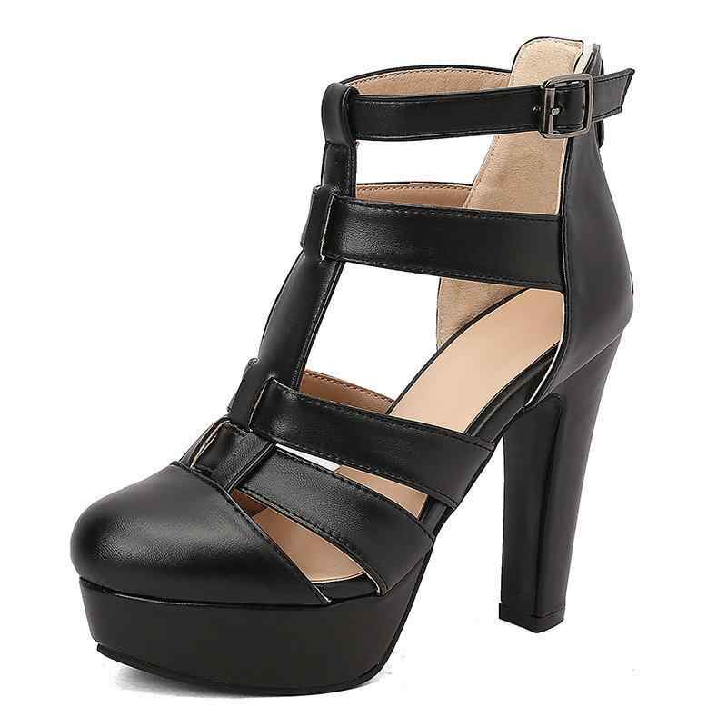 サンダルブーツ レディース つま先あり 厚底 プラットフォーム 太ヒール ハイヒール くり抜き バックジッパー ラウンドトゥ PVC 春夏 カジュアルシューズ 日常使い