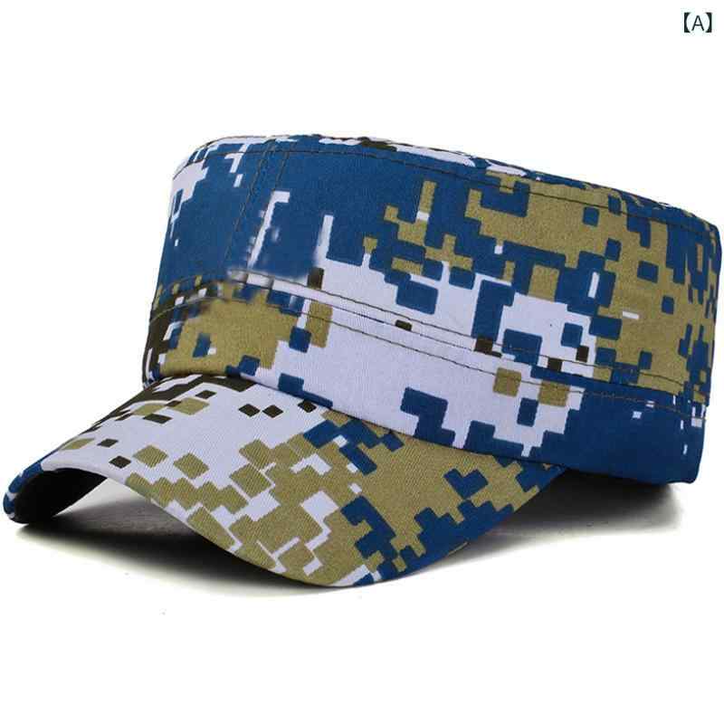 帽子 男女兼用 ミリタリーキャップ 迷彩柄 平頂帽 ワークキャップ カモフラージュ アーミーキャップ ア..