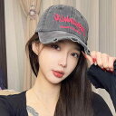 キャップ レディース アメリカン レトロ ウォッシュコットン ロゴ刺繍 春夏 日よけ UVカット コーマ綿 おしゃれ カジュアル 普段使い アウトドア ブラック...