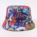 バケットハット レディース 女性用 リバーシブル 総柄 プリント つば広 日よけ UVカット 防風 アウトドア レジャー 街歩き 普段使い おしゃれ ファッショ...