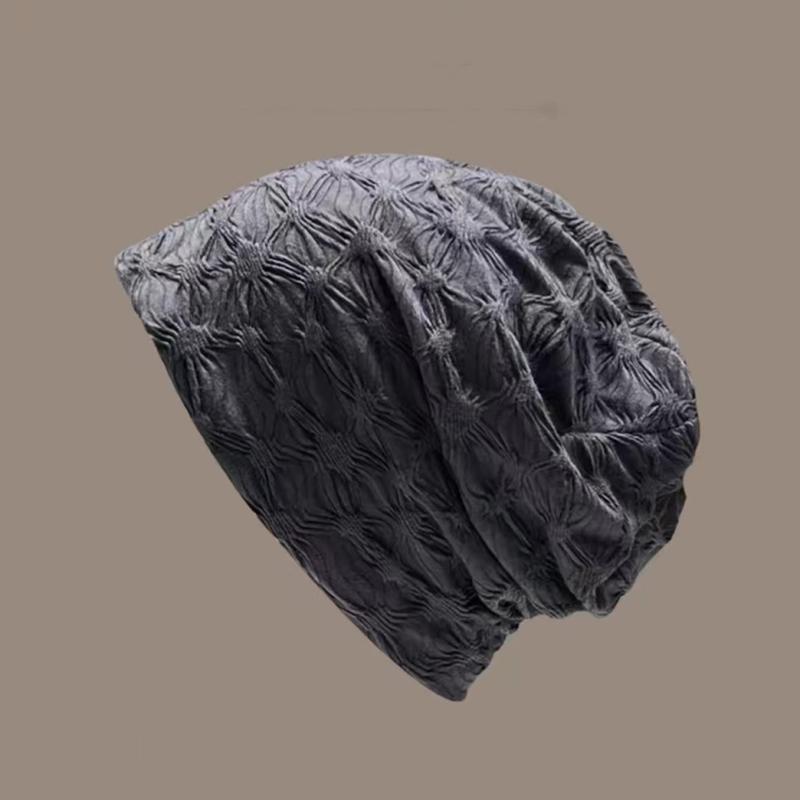 ニット帽 レディース レトロ ギャザー プリーツ ターバンキャップ 薄手 ゆったり ビーニー オールシー..