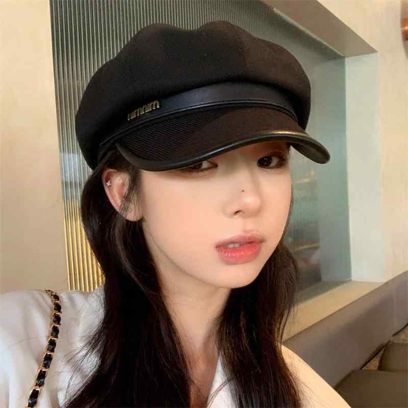 キャスケット レディース 八角形 小顔効果 レトロ ベレー帽子 ウール混素材 通気性 保温性 日よけ対策 サイズ調整可能 ロゴ刺繍入り