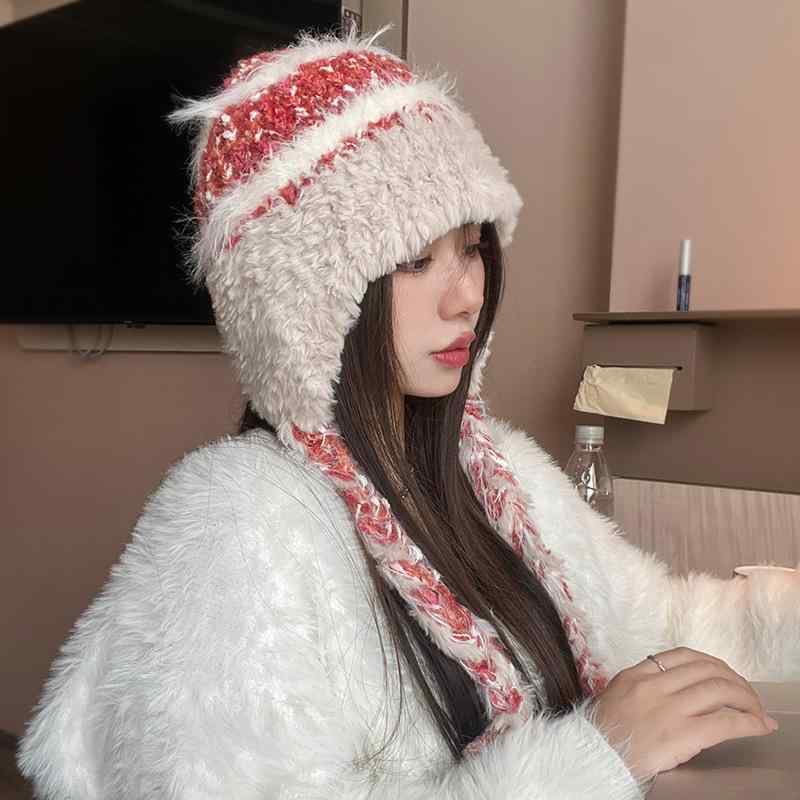 帽子 レディース 女性用 秋冬 かわいい ニット帽 フライトキャップ 耳あて付き 防寒 保温 あったか タ..