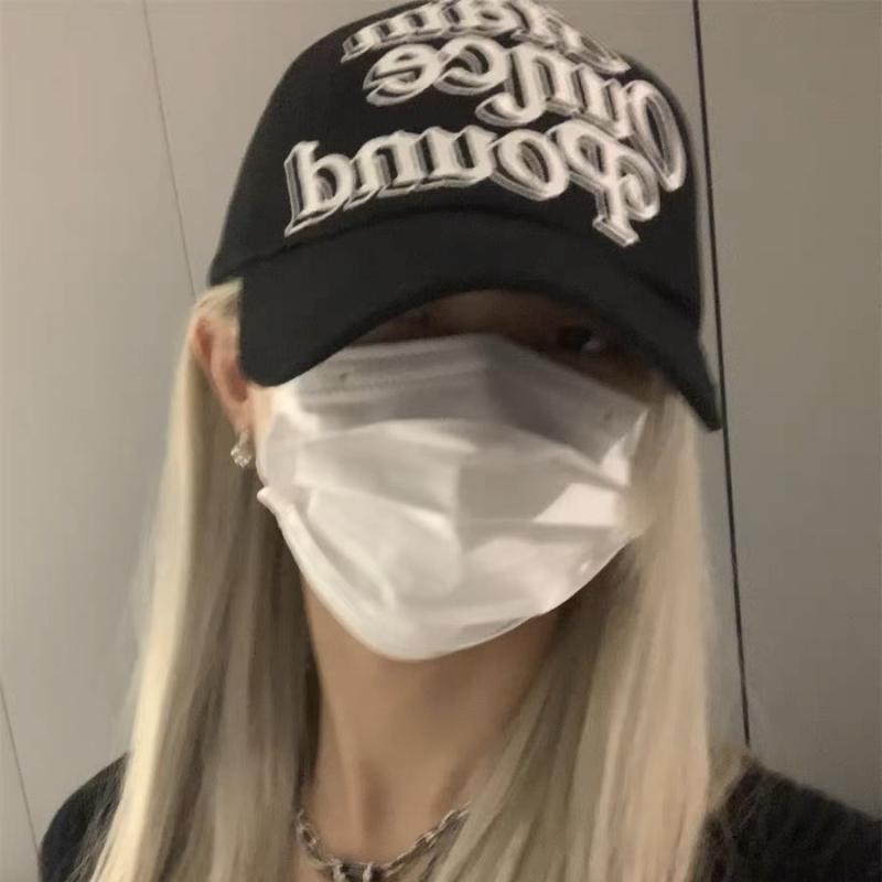 キャップ レディース 女性用 インフルエンサー レトロ アメカジ 英字刺繍 ロゴ 大きいサイズ ゆったり 小顔効果 UVカット 日よけ 紫外線対策 通気性 コットン 綿 春夏 ブラック 黒(4)