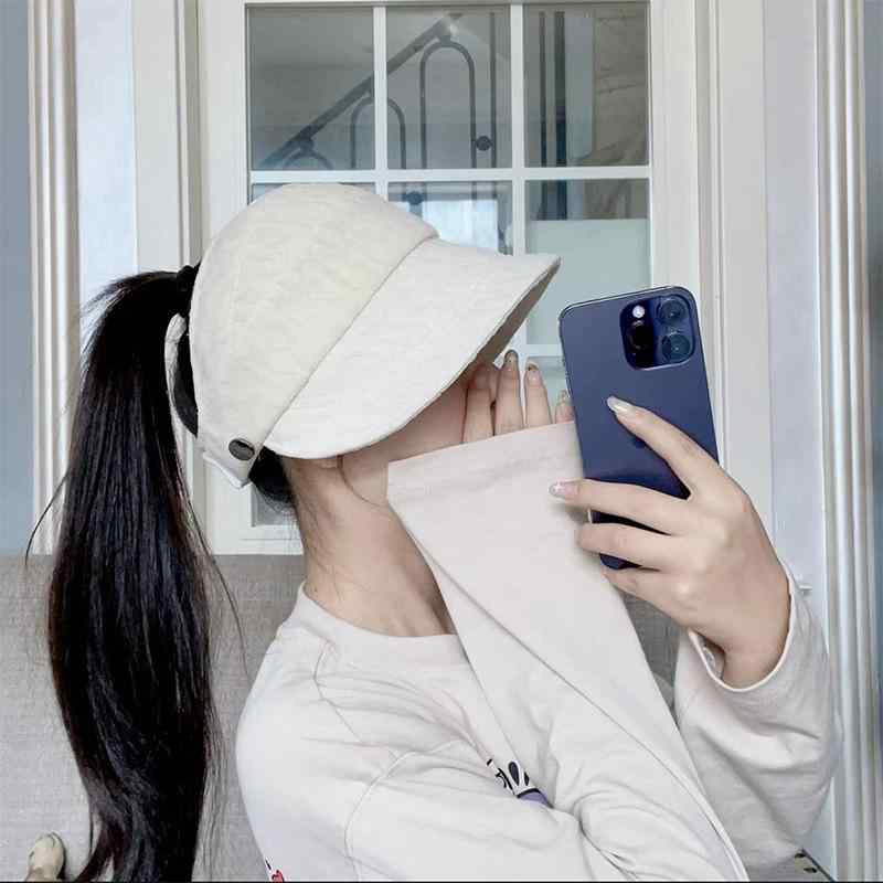 バイザー レディース 春夏 UVカット 日よけ対策 ポニーテール対応 小顔効果 通気性 接触冷感 綿 サッカー生地 つば広 アウトドア カジュアル 普段使い ブラック ホワイト