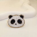 ブローチ レディース 女性用 高級感 水晶 パンダ 動物モチーフ 胸元カバー 露出防止 エレガント 上品 銅製 結婚式 パーティー 普段使い フォーマル カジュアル アクセサリー ピンブローチ 春夏 ギフト プレゼント 多機能 かわいい