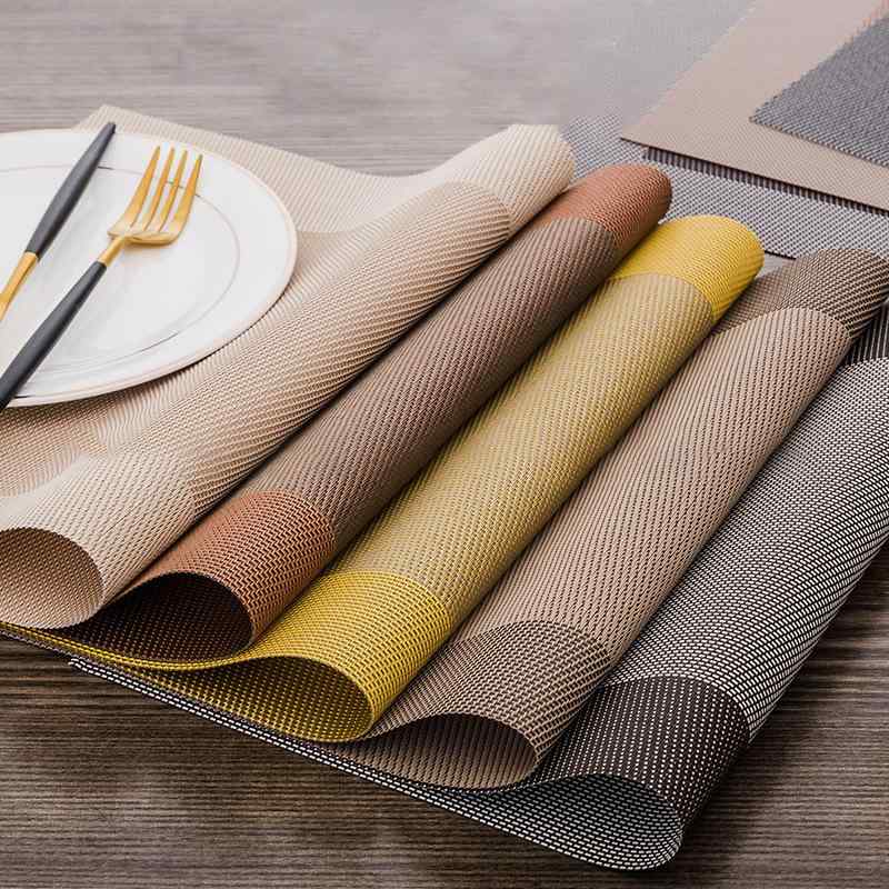 ランチョンマット ダイニングマット プレースマット 北欧 PVC スクエア 四角形 断熱 鍋敷き 防水 防汚 滑り止め 高級感 家庭用 ホテル用 業務用 普段使い 来客用 食卓用 テーブルマット コースター カップマット シンプル 無地