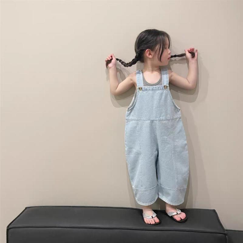 キッズ 女の子 デニム サロペット オーバーオール オールインワン 韓国 ゆったり ルーズ おしゃれ かわ..