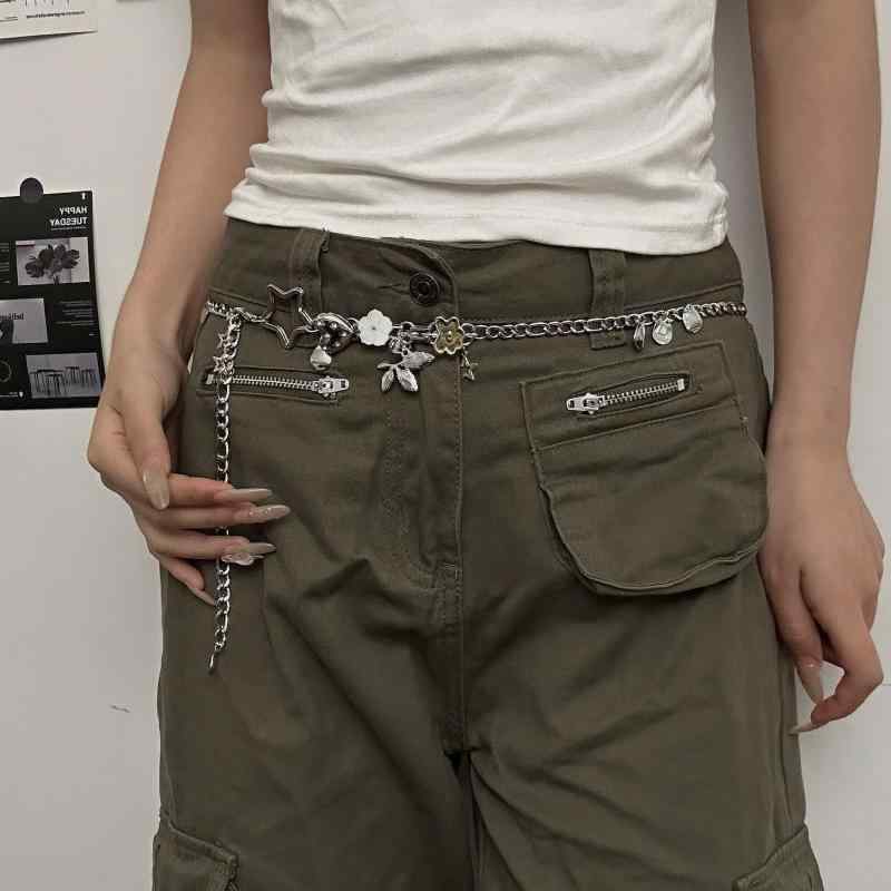 ウエストチェーン レディース ユニーク 多彩なモチーフ 星 ハート ボヘミアン ベルト 高級感 上品 エレガント 合金 スカート デニム ヒップホップ 腰飾り