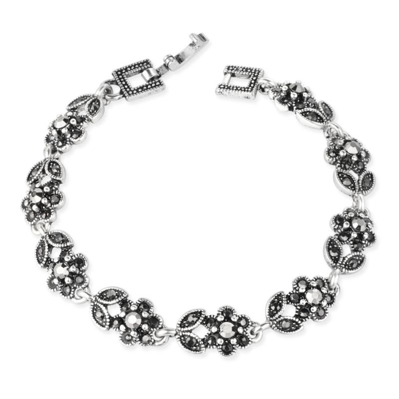 ブレスレット 腕輪 繊細 エレガント 上品 ローマ風 クリスタル ジルコニア シンプル かわいい 欧米風 シルバーメッキ 合金製 手元アクセサリー