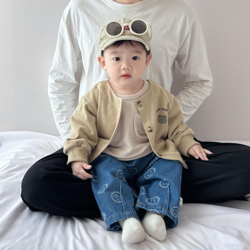 カーディガン ベビー 男の子 春秋 スウェット キャラクター プリント柄 カジュアル 綿 長袖 前開き 動..