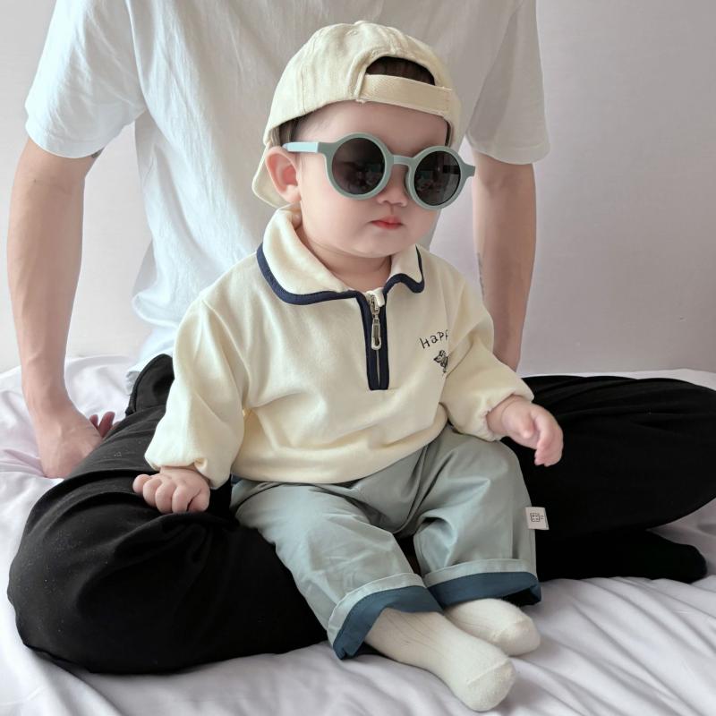 トップス ベビー キッズ 男女兼用 韓国 襟付き ポロ襟 トレーナー 綿 コットン 吸湿速乾 柔らか素材 アニマル キャラクター カジュアル 着回し 春秋