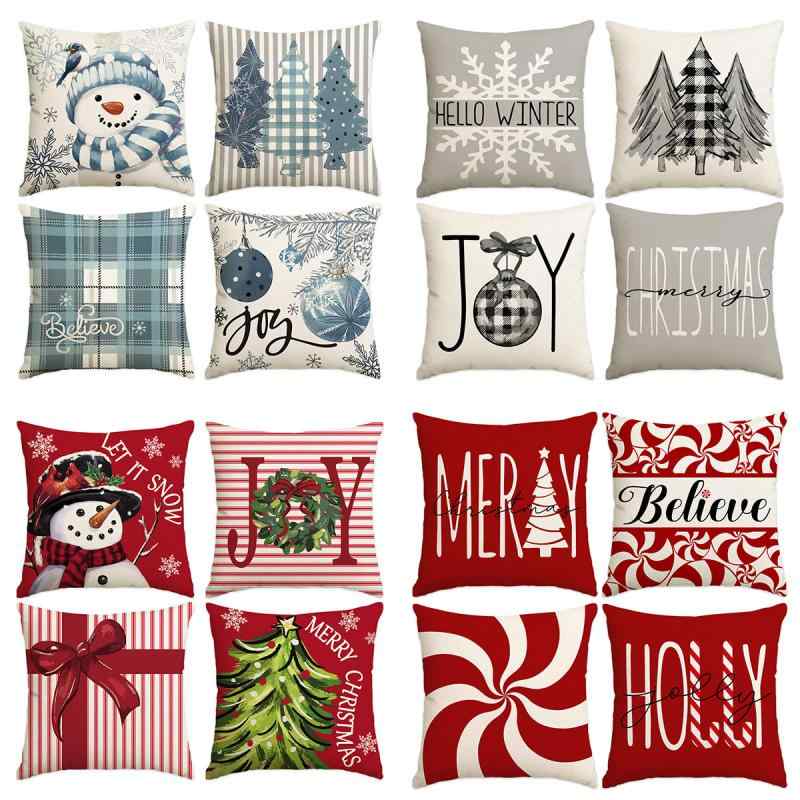 クッションカバー クリスマス ポリエステル 45x45cm リビング ソファ用 飾り おしゃれ かわいい マルチカラー 柄 インテリア デコレーション 模様替え モダン シンプル