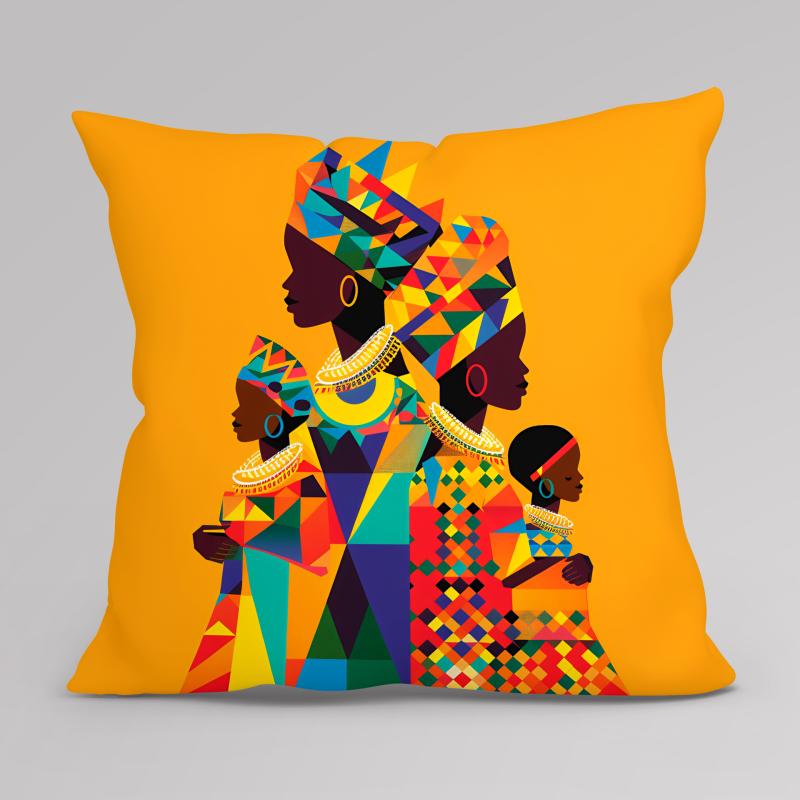 クッションカバー 抱き枕カバー ソファ用 リビング 両面 ポリエステル アフリカ民族柄 エスニック 伝統..