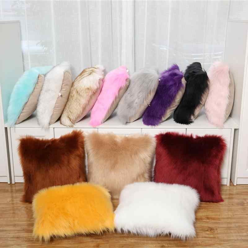 クッションカバー 30×50cm リビング用 ソファ 長方形 シンプル ふわふわ 柔らかい肌触り 起毛素材 フラ..