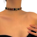 ネックレス レディース レトロ パンク 蝶 バタフライモチーフ レザー チョーカー 合金製 個性的 ユニーク 甘辛ミックス クール ストリート カジュアル 首飾...