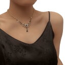 ネックレス レディース 欧米風 レトロ 存在感ある セーター ロングチェーン フルジルコニア ドロップペンダント 鎖骨チェーン ドレスアクセサリー 上品 個性的...