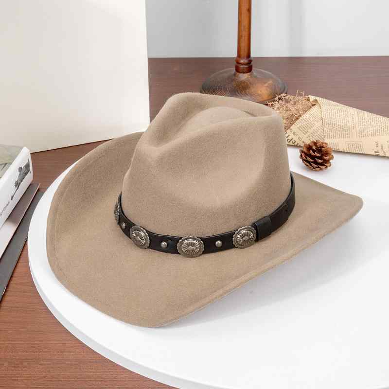 カウボーイハット 男女兼用 欧米風 レトロ ウールフェルト素材 つば広 ベル型シルエット おしゃれ 暖か 防寒 デイリーユース 秋冬 ブラック ダークグレー ブラウン
