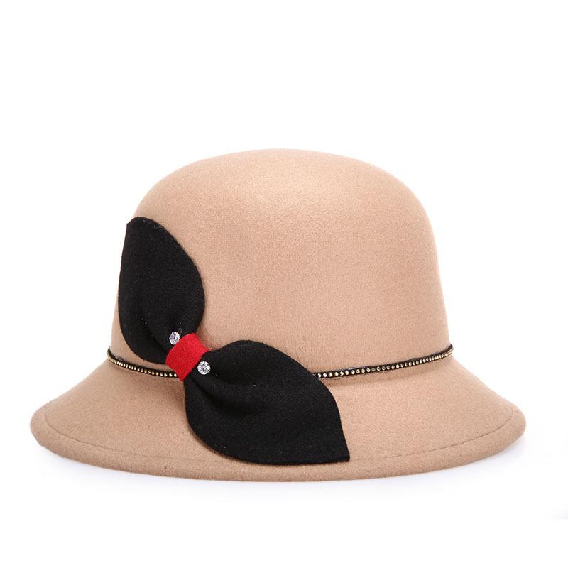 ハット レディース 女性用 ウールフェルト ファッション おしゃれ 韓国 ラウンドトップ ショートブリム 花モチーフ飾り 秋冬 普段使い 多展開 57cm サイズ調整可能