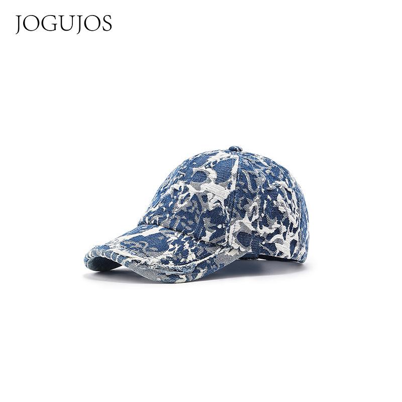 キャップ レディース デニム ベースボールキャップ 高級感 個性的 カジュアル アウトドア 日よけ UV対策 コットン ラウンドトップ つば広 普段使い(4)