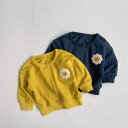 アウター ベビー キッズ 男女兼用 韓国子供服 スウェットカーディガン 秋冬 ひまわり刺繍 ジップアップ 長袖 綿素材 柔らかい マスタードイエロー ネイビー ...