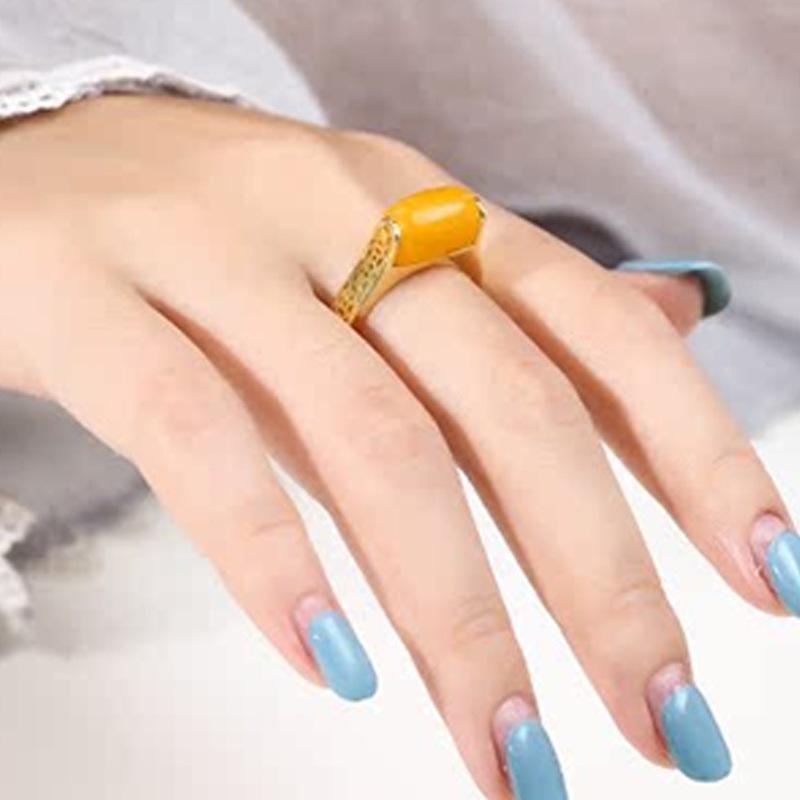 リング 空枠 男女兼用 ユニセックス スクエア 銅製 シンプル 多用途 フリーサイズ 18K金メッキ ゴール..