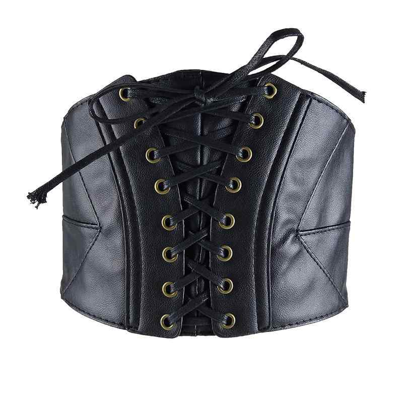 ベルト レディース PUレザー フェイクレザー 太め 幅広 伸縮性 ゴム リボン 結び紐 ウエストマーク シ..