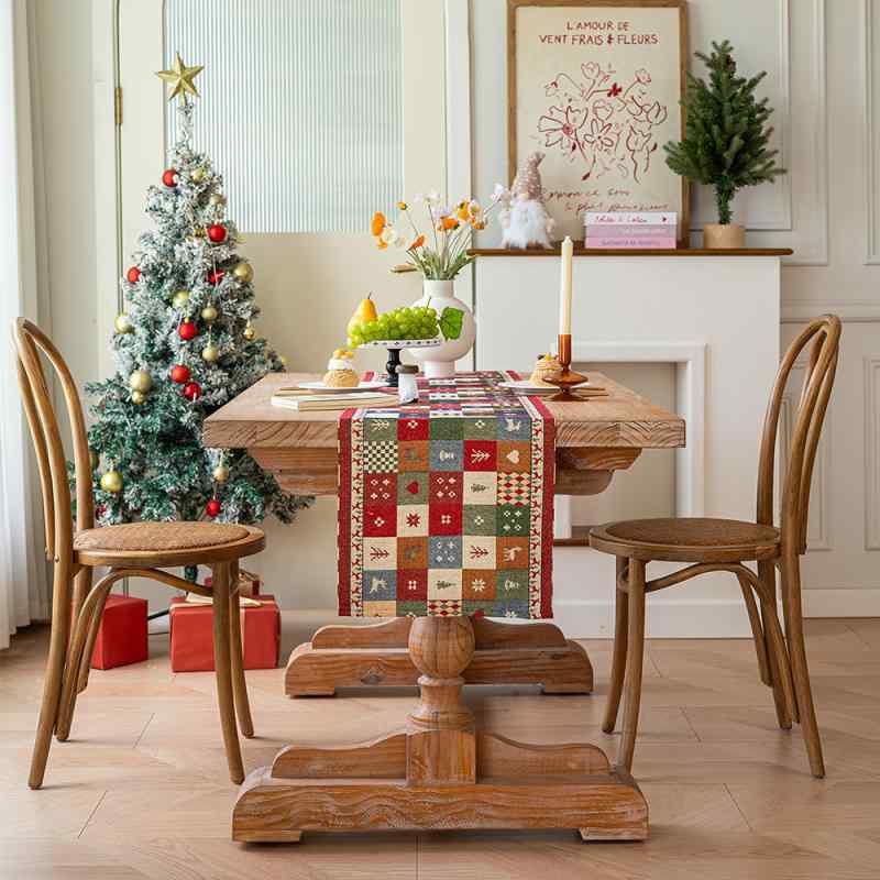 テーブルランナー クリスマス ホリデー デコレーション アメリカン テーブルセンター テーブルクロス ポリエステル チェック柄 リビング ダイニング 雰囲気作り
