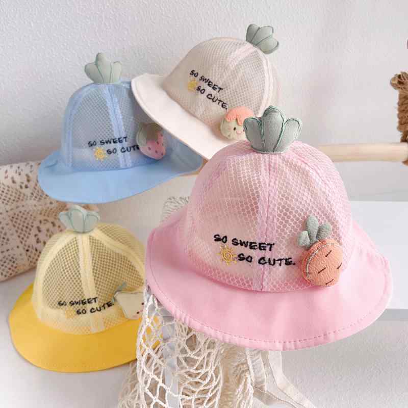 ハット ベビー キッズ 子供 男の子 女の子 夏 春夏 カートゥーン フルーツ柄 総メッシュ ポリエステル ..
