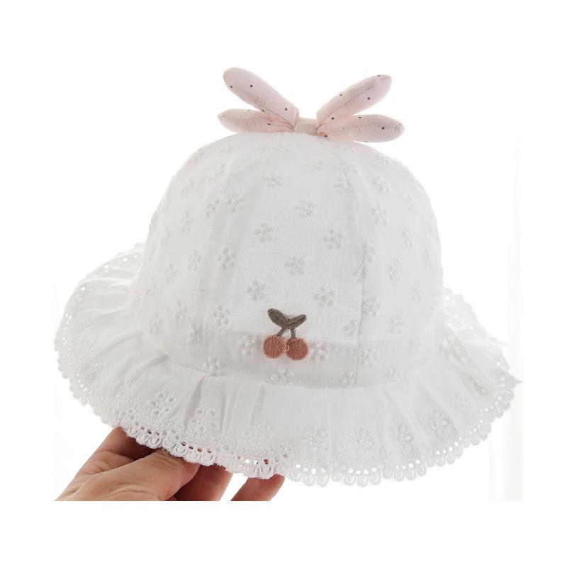 ベビー バケットハット 女の子 かわいい プリンセス風 春夏 薄手 綿 コットン 通気性 日よけ UVカット ..