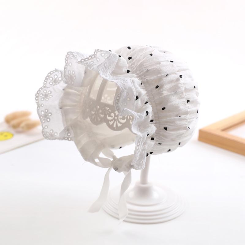 ベビー 帽子 女の子 新生児 春夏 薄手 綿 コットン かわいい プリンセス風 宮廷風 日よけ UVカット 通..