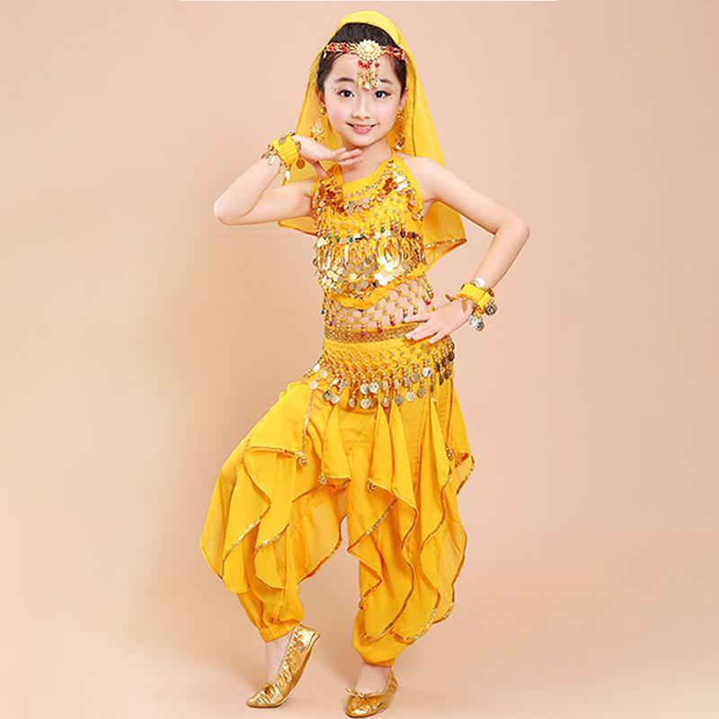 ダンス衣装 女の子 キッズ 子供 発表会 舞台 練習着 レッスンウェア インド舞 ベリーダンス 新疆民族舞 エスニックダンス セットアップ 2点セット 3点セッ...