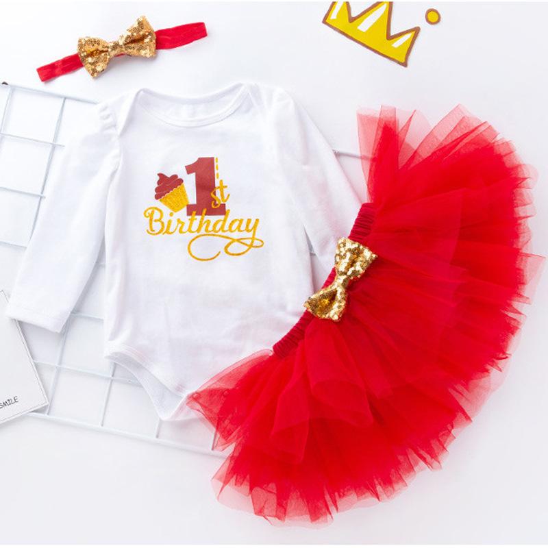 ベビー服 女の子 長袖 ロンパース 白トップス チュールスカート リボン 3点セット イベント セレモニー ドレス お誕生日 パーティー 綿素材 かわいい 高級感 スリーシーズン