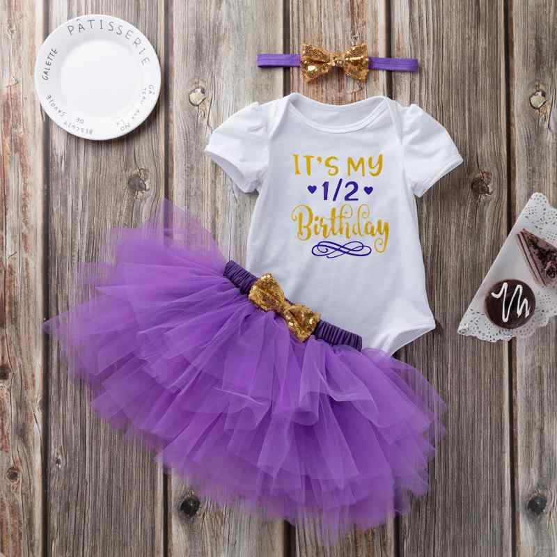 ベビー服 女の子 半袖 ロンパース 4段フリル チュール プリンセスドレス コットン 柔らかな肌触り 誕生日 バースデー お祝い かわいい 春夏秋 セット