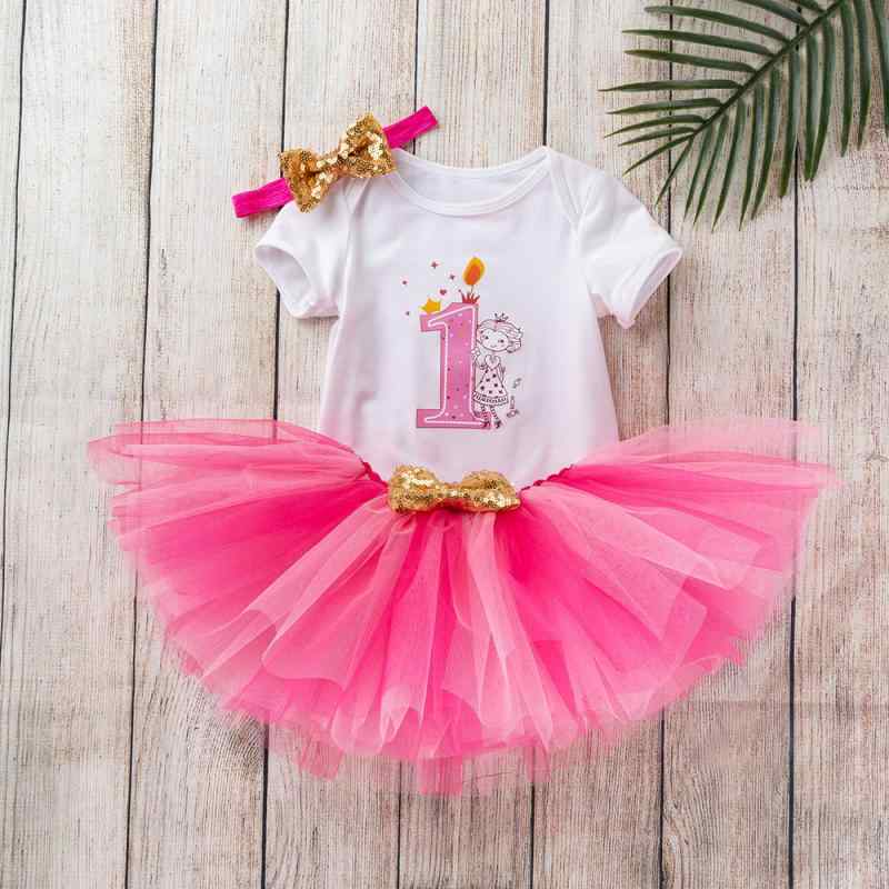 ロンパース 女の子 ベビー 赤ちゃん 誕生日 1歳 プリンセスドレス チュール フリル リボン かわいい 三点セット コットン 半袖 柔らかい 肌触り 春夏秋 お祝い ハーフバースデー お出かけ