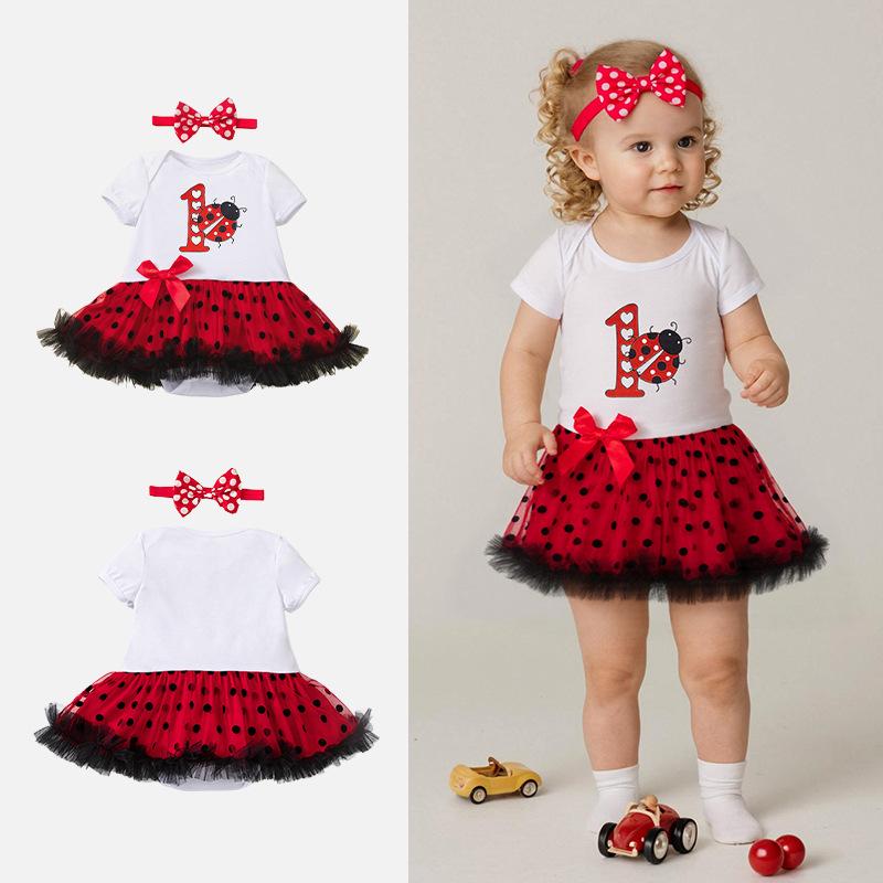 ロンパース 女の子 ベビー 新生児 半袖 カバーオールワンピース 小動物柄 アニマルプリント リボンヘッドバンド 2点セット 柔らか素材 ソフトタッチ プルオーバー