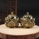 香炉 真鍮製 レトロ アンティーク調 透かし彫り 蓮 卓上 置き物 お香立て アロマ 白檀 サンダルウッド 室内 オフィス インテリア 癒し