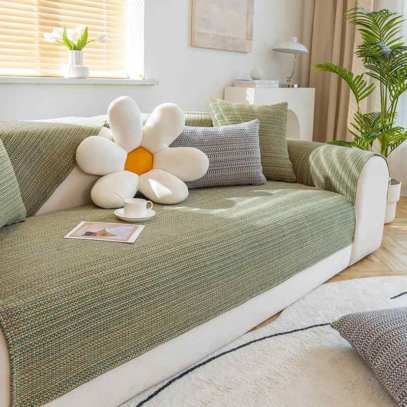 ソファカバー 綿麻 リネン すべり止め 和風 北欧風 おしゃれ ゴマ点模様 ソファパッド オールシーズン..