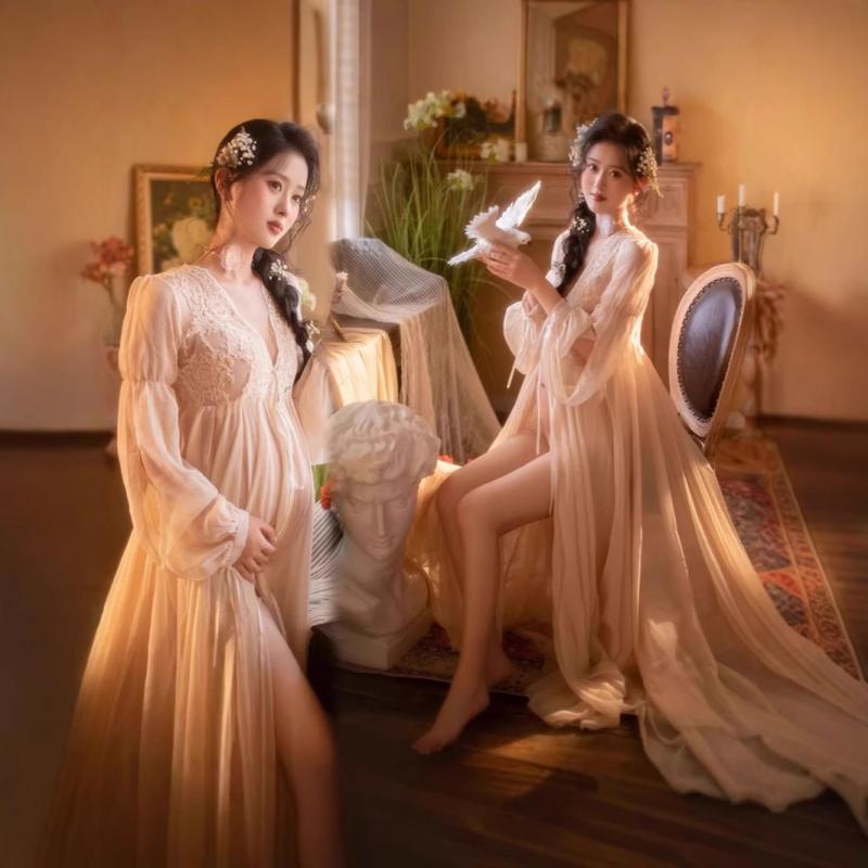 セットアップ マタニティ 妊婦 マタニティフォト 撮影ドレス レトロ 新チャイナスタイル 高級感 エレガ..