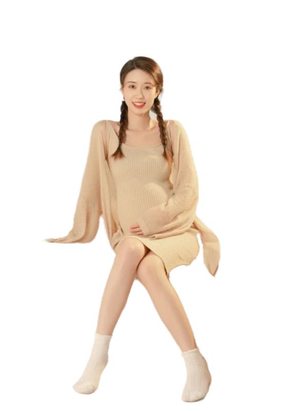 マタニティセットアップ レディース マタニティフォト 記念写真 アート撮影 フォト衣装 キャミワンピー..