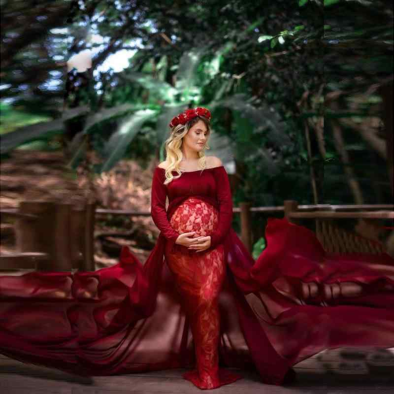 ドレス レディース 女性用 マタニティ 撮影用 フォトウェディング フロントオープン トレーン丈 ロング..