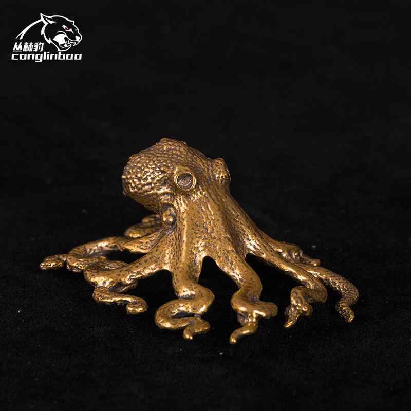置物 真鍮製 オクトパス 八本足のタコ 卓上 デスク ホーム オフィス インテリア 装飾 工芸品 アンティ..