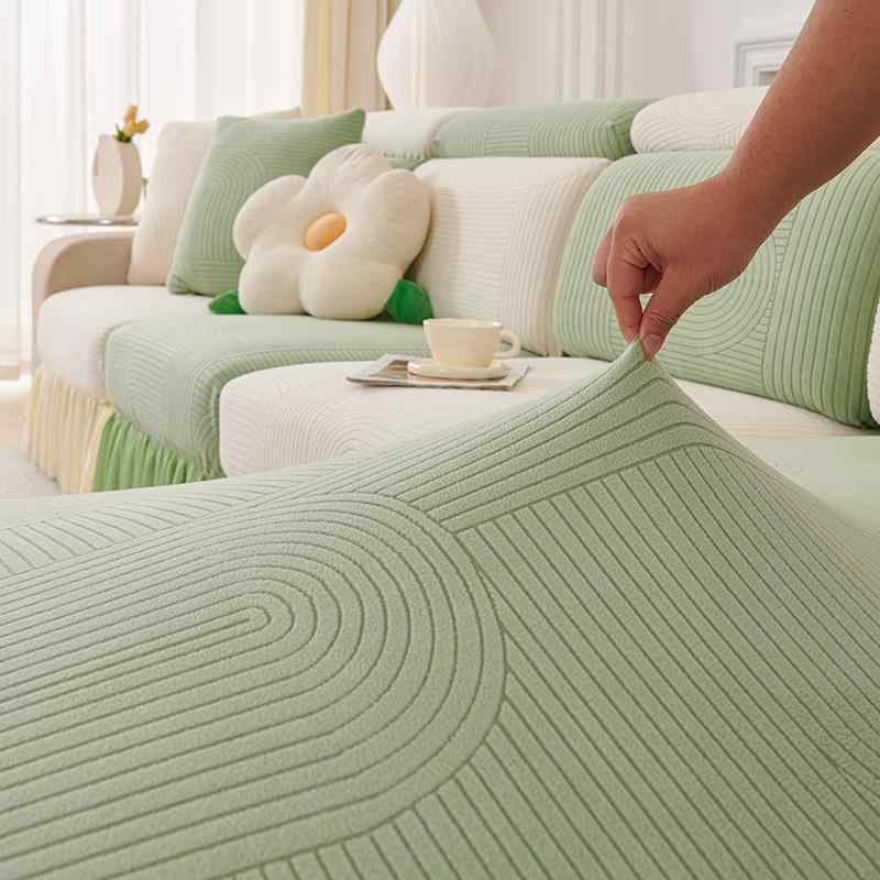 ソファカバー スカート付き フリース素材 フルタイプ オールシーズン対応 3人掛け カウチソファ L字型 ..