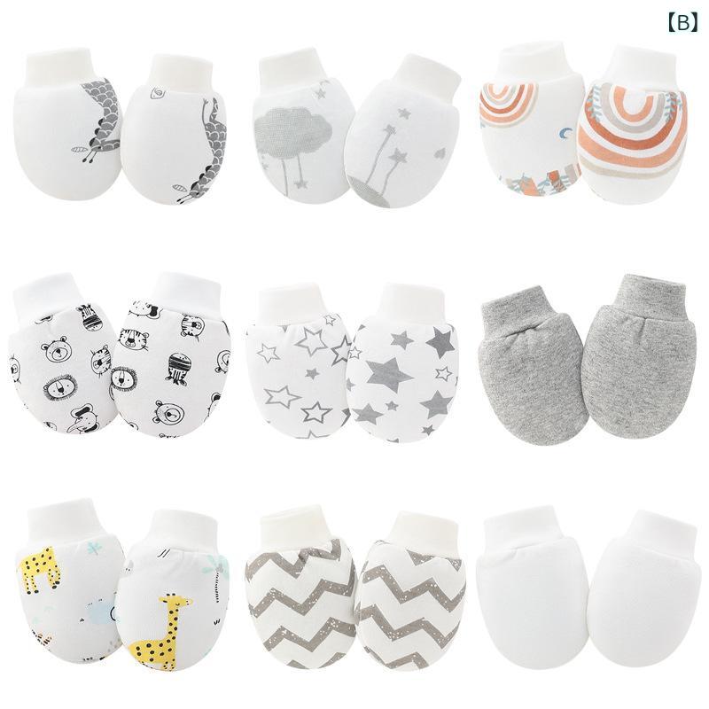 ベビー 新生児 赤ちゃん ミトン 手袋 引っ掻き防止 顔保護 爪保護 綿 コットン 出産準備 男女兼用 3